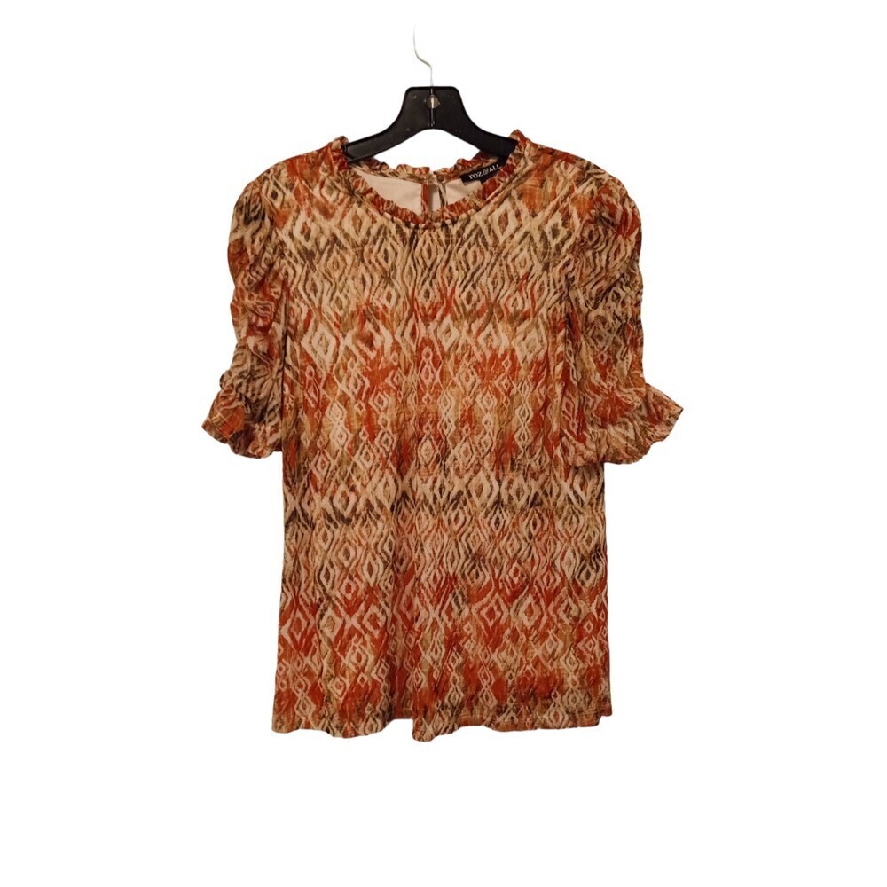 Roz & Ali Orange boho print blouse